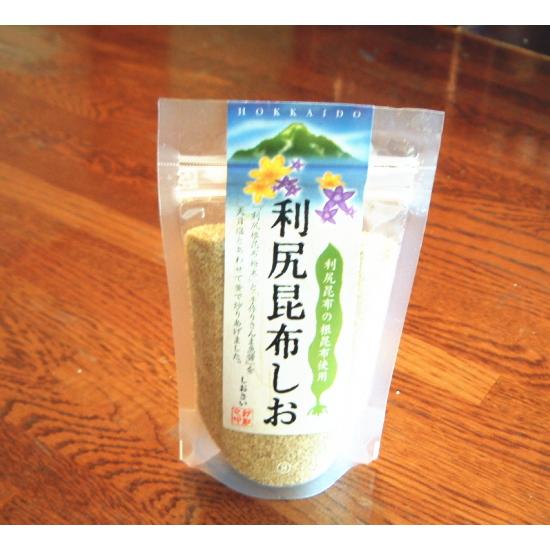 利尻昆布塩 袋 １１０ｇ  こんぶ しお 北海道 しおさい 汐彩 利尻昆布しお 利尻根昆布粉末 手作りさんま魚醤 天日塩