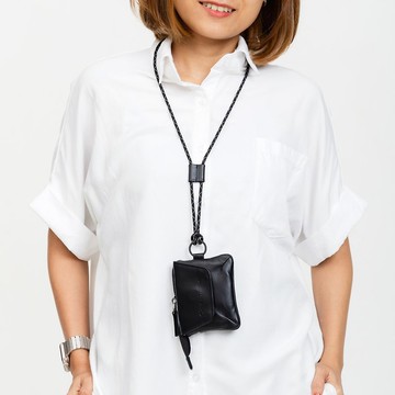 影子頸掛長夾 黑色