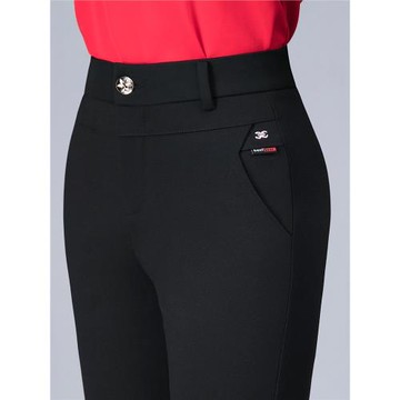 高檔媽媽褲春秋新款松緊腰女士高腰彈力中老年外穿休閑直筒長褲子