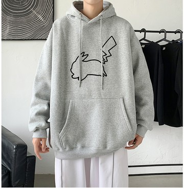 FINDSENSE X  男生皮卡丘印花學生寬鬆情侶衛衣