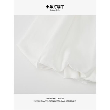 2026夏季新款高級感松緊腰短款半身裙女小個子白色氣質顯瘦花苞裙