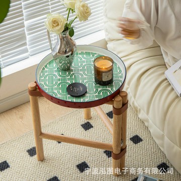 邊桌 邊几 茶几復古摩洛哥沙發邊幾實木桌子小茶幾床頭置物架陽臺小圓桌托盤角幾