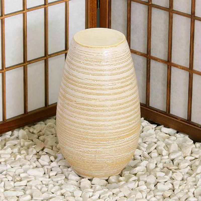 虎睦窯】 花瓶 花入 陶器 陶芸 フラワーベース 耳付 取手付 壺 - 美術品