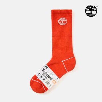 Timberland官方旗艦 中性亮橘色中筒襪|A5MCKAI5