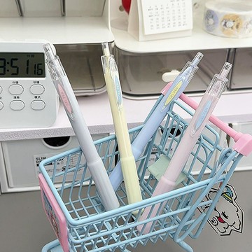 🎀臺灣出貨🎀愛好高顏值中性筆按動ST馬卡龍配色學生考試刷題專用黑色速幹黑筆 原子筆 中性筆 好寫的原子筆 原子筆好寫