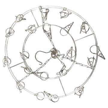 防風不鏽鋼曬衣夾曬襪架 - 防風衣架內衣架 圓形曬衣架 不銹鋼衣夾吊襪架 28夾  圓形  1個