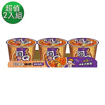 阿Q桶麵 韓式泡菜風味桶(102gx3入)_1+1組合(共2組6入)