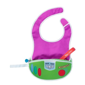 b.box 迪士尼巴斯旅行圍兜袋 含矽膠軟湯匙  魔鬼氈設計  方便調整大小  巴斯  1組