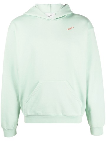 Coperni - logo-print hoodie - men - Cotton - XS - Green