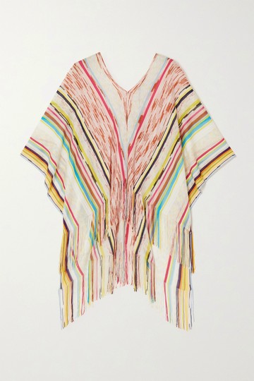 Missoni - Fringed Striped Crochet-knit Poncho - White - one size