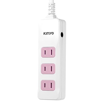 Kinyo 3插延長線 4呎 2PIN CG203-4  121.9cm  白底粉插座  1入