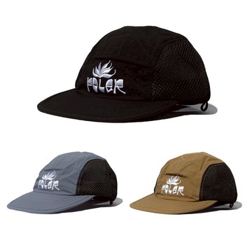 風格戶外穿搭老爹帽 / 防曬透氣五片帽 灰藍色