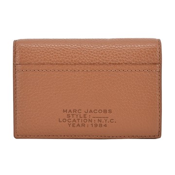 MARC JACOBS THE LEATHER 荔枝紋對開零錢短夾-棕