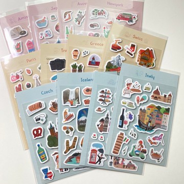 旅行照片貼紙和明信片套裝