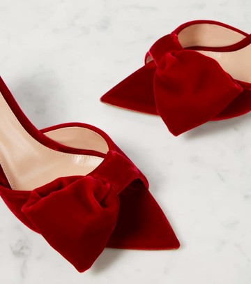 Gianvito Rossi 85 bow-detail velvet mules