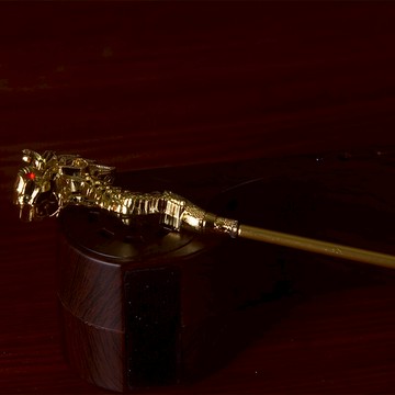 合金龍拐杖土地公法器配件王母娘娘法器龍拐招財風水精品擺件