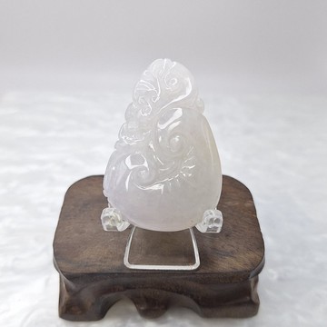 溫潤手工雕刻如意吊墜 |天然緬甸玉A貨翡翠