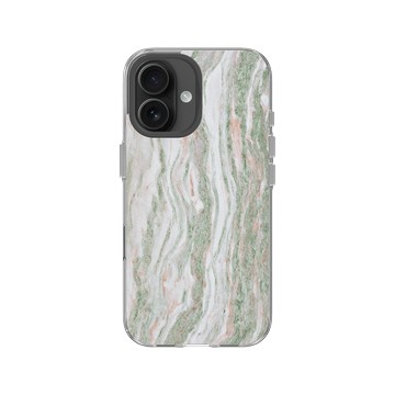 iPhone 16 Clear Case（相機按鈕） 透明 - 石紋與渲染 / Marble & Dreamy Gradient - 黎明