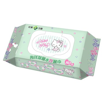 旺寶生醫海洋深層水厚濕巾80抽（加蓋）-蝶韻精靈