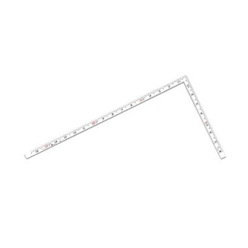 鶴龜 Shinwa 超耐磨抗刮白色角尺 薄型 1尺6寸/50公分 曲尺 11107 11107 白色, 薄型, 1尺6寸/50公分