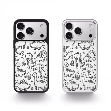 恐龍簡筆畫適用蘋果手機殼iPhone18promax卡通原創17簡約161514131211