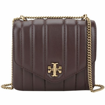 TORY BURCH Kira TB金屬納帕羊皮方形鍊帶肩背包(酒紅色)