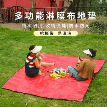 淋膜防水編織布便攜戶外地墊野餐墊防潮墊地席郊游草坪沙灘墊