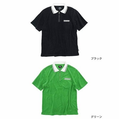 ステューシー ポロシャツ 半袖 STUSSY メンズ Terry Lion Zip
