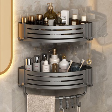 收納架 浴室毛巾架 置物架 優勤衛生間置物架免打孔廁所洗漱臺墻角壁掛收納洗手間浴室三角架