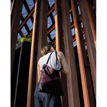 NORMCORE 極簡 城市女孩單肩/斜揹/手拿 雙色包 – 酒紅紫