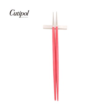 葡萄牙Cutipol GOA系列筷子+筷架組(紅銀) 不鏽鋼筷子