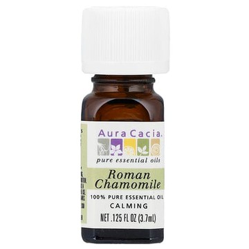 Aura Cacia, 全精油，羅馬洋甘菊，0.125 液量盎司（3.7 毫升）