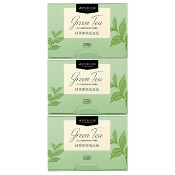 MAYCREATE 健美創研 香氛吸油面紙 綠茶香氛  3組  100入