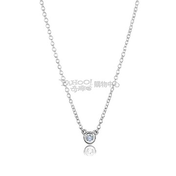 Tiffany&Co. 蒂芙尼 0.07克拉圓形鑽石925純銀項鍊