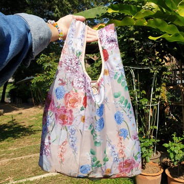 【聖誕禮物】折疊布袋、手提袋：粉色