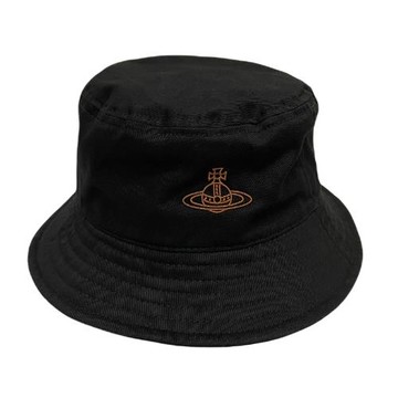 【Vivienne Westwood】品牌LOGO漁夫帽  M號 黑色 - 81020009W00DDN401