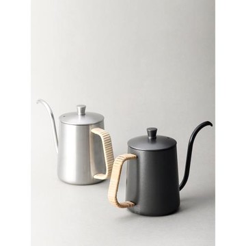 九土日式304不銹鋼長嘴手沖咖啡壺細口壺加厚藤編把手咖啡具家用