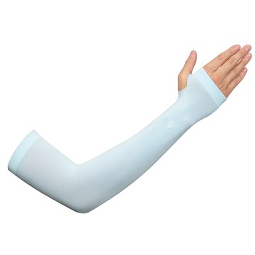 瞬透冰紗無縫袖套(拇指款(A1ACGZ02N霧藍/防曬/涼爽/抗夏涼感/路跑/機車/單車/登山/防曬配件)