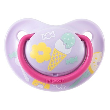 pigeon 貝親 繽紛系列 安撫奶嘴  M(3~6個月)  下午茶 紫色  1個