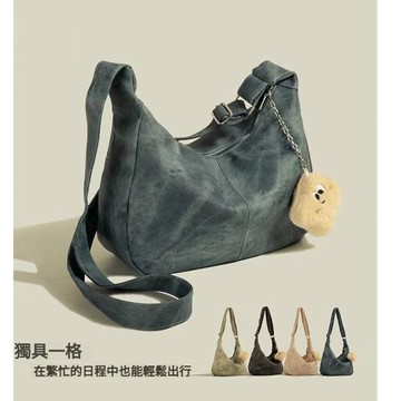秋冬新款包包女 柔感托特斜背包 韓版百搭單肩斜挎包 大容量 斜背包女 側背包 斜挎包 上班包上課包 肩背包 學生上課包