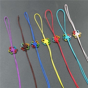 【可開收據】diy中國結手工編織流蘇飾品配件 錦綸彩色玉線方花小結半成品書籤 IOPT
