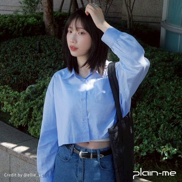 plain-me [SAAKO 短版氣球] 襯衫 短袖 短襯衫 休閒襯衫 女生襯衫 [SAA3324-252]
