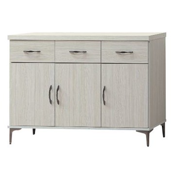 文創集 克亞4尺三門三抽低餐櫃-121x40x83.5cm免組