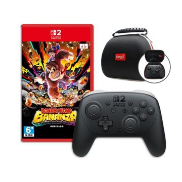 任天堂 NS2 Switch 2 Pro 控制器 手把+咚奇剛 蕉力全開（+手把收納包）