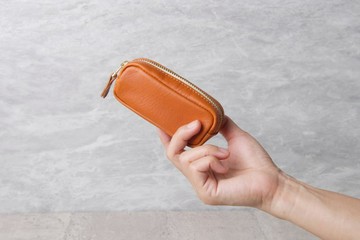 迷你拉鍊錢包 Mini Zipper Pouch / 淺棕 Tan