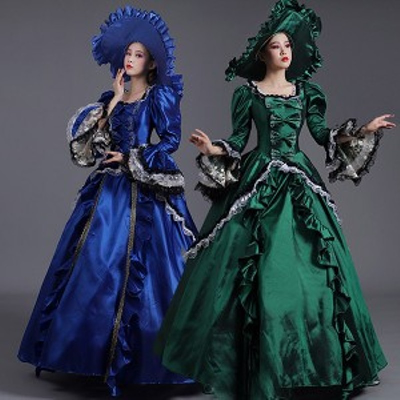 ロングドレス 貴族ドレス お姫様ドレス ドレス 中世ヨーロッパ 袖あり パフスリーブ アンブレラスリーブ スクエアネック リボン 豪華 ゴ 通販 Lineポイント最大1 0 Get Lineショッピング