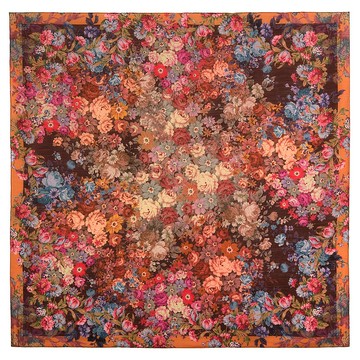 原創帕夫洛沃帕薩德俄羅斯披肩 100% 羊毛 羊毛圍巾 115x115 公分 10200-16