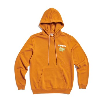 EDWIN 東京散策系列 毛豆三兄弟連帽長袖T恤-男女款 (黃褐色)