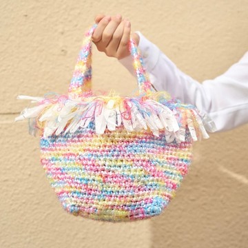 彩色條紋托特包　日本製　輕量款　YURIPOP　COLORFUL BORDER