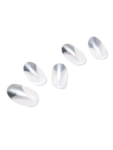 Silver Cross Gel Nail